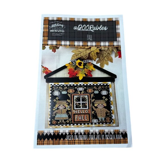 Hello Fall Cross Stitch Pattern ADOORables NEW Stitching With The Housewives - Picture 1 of 3